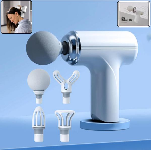 Electric Vibrating Massage Gun with Multiple Interchangeable Heads